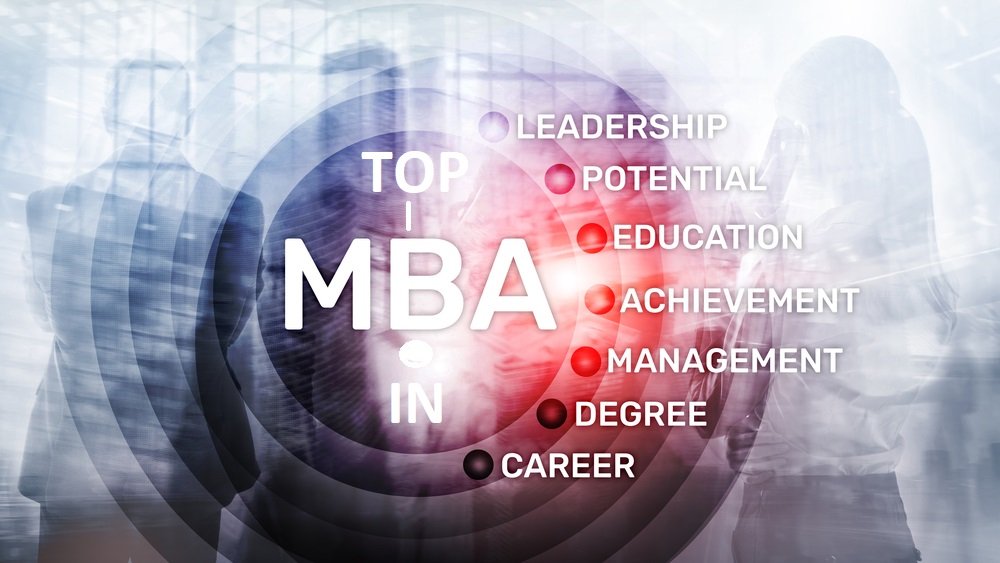 MBA - Master of business administration, e-learning, education and personal development concept.